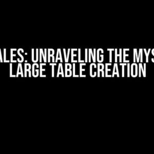 Table Tales: Unraveling the Mystery of Large Table Creation