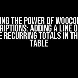 Unlocking the Power of Woocommerce Subscriptions: Adding a Line of Text Before Recurring Totals in the Cart Table